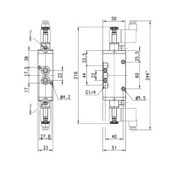 Solenoidinis vožtuvas 5/2 eigų 45401122