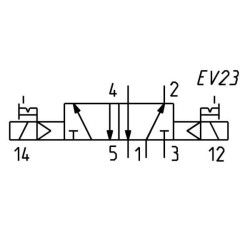 Solenoidinis vožtuvas 5/2 eigų 45401122