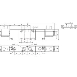 Solenoidinis vožtuvas 1/4" 5/2 eigos SOV52BS14