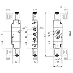 Solenoidinis vožtuvas 5/2 eigų NA54N1102