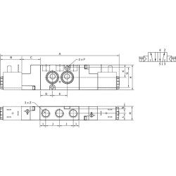 Solenoidinis vožtuvas 5/2 eigų Namur SOVNAMUR52B14