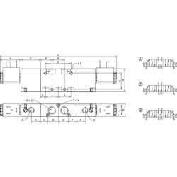 Solenoidinis vožtuvas 1/8"-OC 5/3 padėčių SOV53MS18OC