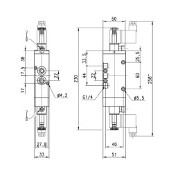 Solenoidinis vožtuvas 5/3 padėčių 47401122