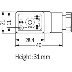 Vožtuvo jungtis, BI 29805MSUDB10000000 tipas