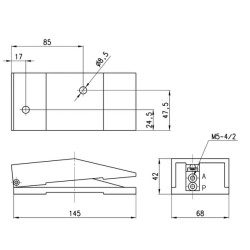 3/2 padėčių vožtuvas, valdomas kojomis 235925