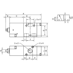 Valdomas vožtuvas 3/2 koto 1/8" MEP32M18NC