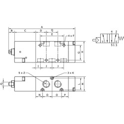 Valdomas vožtuvas 5/2 koto 1/8" MEP52M18