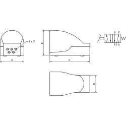 Vožtuvas 5/2 pėdos 1/4 colio MEF52B14