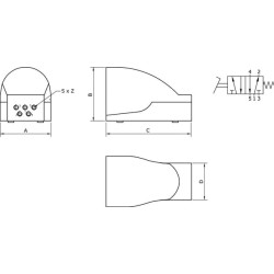 Vožtuvas 5/2 pėdos 1/4 colio MEF52M14