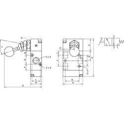 Svirtinis vožtuvas 3/2 rankų 1/8" MAL32M18NC