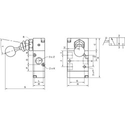 Svirtinis vožtuvas 3/2 rankų 1/8" MAL32B18