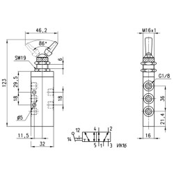 Vožtuvas, 5/2" rankenėlė 358990