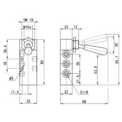 Vožtuvas, 5/2" rankenėlė 358905
