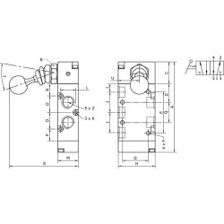 Svirtinis vožtuvas 5/2 rankų 1/4" MAL52B14