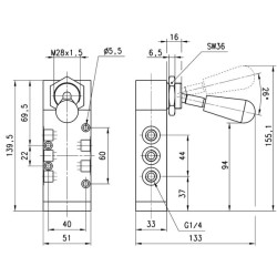 Vožtuvas, 5/2" rankenėlė 454900