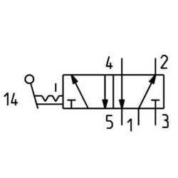 Svirtinis vožtuvas 5/2 rankų 1/8" MAL52B18