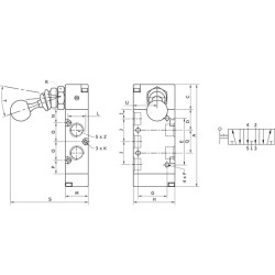 Svirtinis vožtuvas 5/3 rankų 1/4" MAL53B14OC
