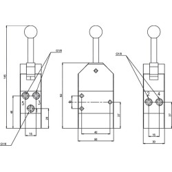 Vožtuvas 5/3 rankinės svirties MOV53M18OC