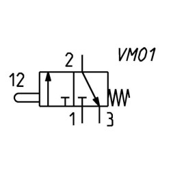 Vožtuvas, valdomas 3/2 kotu 338945
