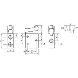 Svirtinis vožtuvas, 3/2 ritinėlio 1/8" MERL32M18NC