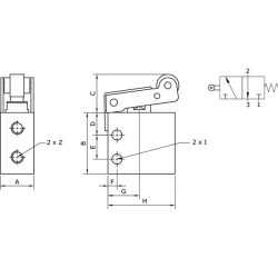 Vožtuvo 3/2 ritinėlio svirtis M5 MERL32M5NC
