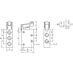 Svirtinis vožtuvas, 5/2 ritinėlio 1/8" MERL52M18