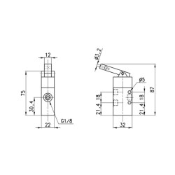 3/2 padėčių svirties valdomas vožtuvas 338D159A5
