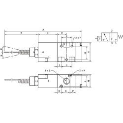 Vožtuvas 3/2 antenos 1/8" MEA32M18NC