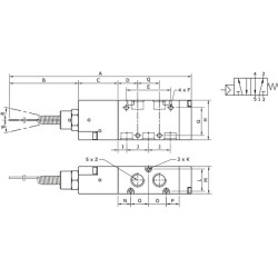 Vožtuvas 5/2 antenos 1/8" MEA52M18