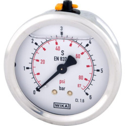 Glicerino manometras 63 mm 6 bar, galinis tvirtinimas B711W063006T