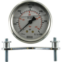 Manometras Ø 63 mm 400 bar / 6000 psi nerūdijančio plieno, galinis MA63400AM