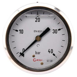 Slėgio matuoklis Ø63 0–40 bar 1/4 colio galinis MA6340B04SSGF
