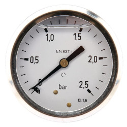 Slėgio matuoklis Ø63 0–2,5 bar 1/4 colio galinis MA63025B04SSGF