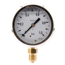 Manometras Ø63 0–1 bar 1/4 colio apačia MA631L04SSGF