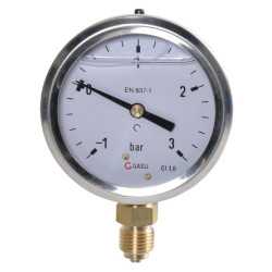 Manometras Ø63 -1+3bar 1/4" apačioje MAV630130L04SSGF