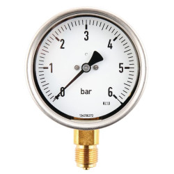 Manometras Ø100 0-6bar 1/2" MA1006L08SSGF