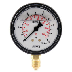 Manometras Ø63 0–10 bar 1/4 colio apačia MA6310L04PLGF