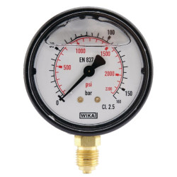 Manometras Ø63 0–160 bar 1/4 colio apačia MA63160L04PLGF