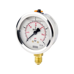 Glicerino manometras 63 mm 4 bar, montuojamas apačioje B711W063004D