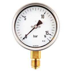 Manometras Ø100 0-16bar 1/2" MA10016L08SSGF