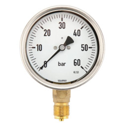 Manometras Ø100 0-60bar 1/2" MA10060L08SSGF