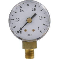 Manometras Ø40 0–1 bar 1/8 colio apačia MA401L02ST