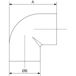 „Prevost“ alkūnė, išorinė/vidinė, 63 mm, 90°, PVR9CE63