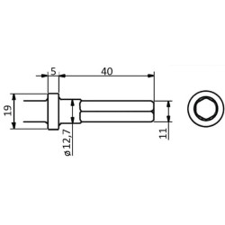 Smailus kaltas 11 mm 6kt/12.7x40 CB51115180