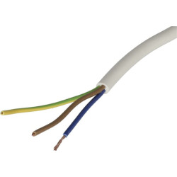 Kabelis 3x0,8mm², baltas, PVC, metrui, Helukabel H05VVF3X075WH