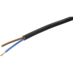 Kabelis 2x1,5mm², juodas, PVC, metrui, Helukabel H05VVF2X15BK