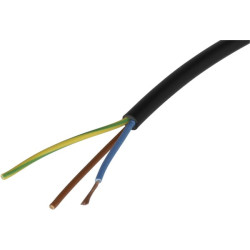 Kabelis 3x0,8mm², juodas, PVC, metrui, Helukabel H05VVF3X075BK