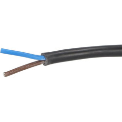 Kabelis 2x1mm², juodas, PVC, metrui, Helukabel H05VVF2X1BK