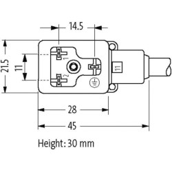 11 mm kištukas su laidu 11021MSUDB16261000