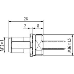 M12 išorinis flanšo kištukas, 5 polių 7000135219720020